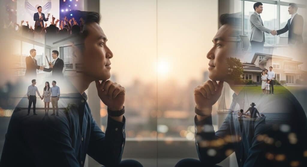 자기 성찰 을 하고 있는 남자