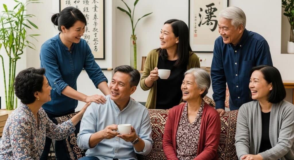 성숙한 사람 들의 대화모습