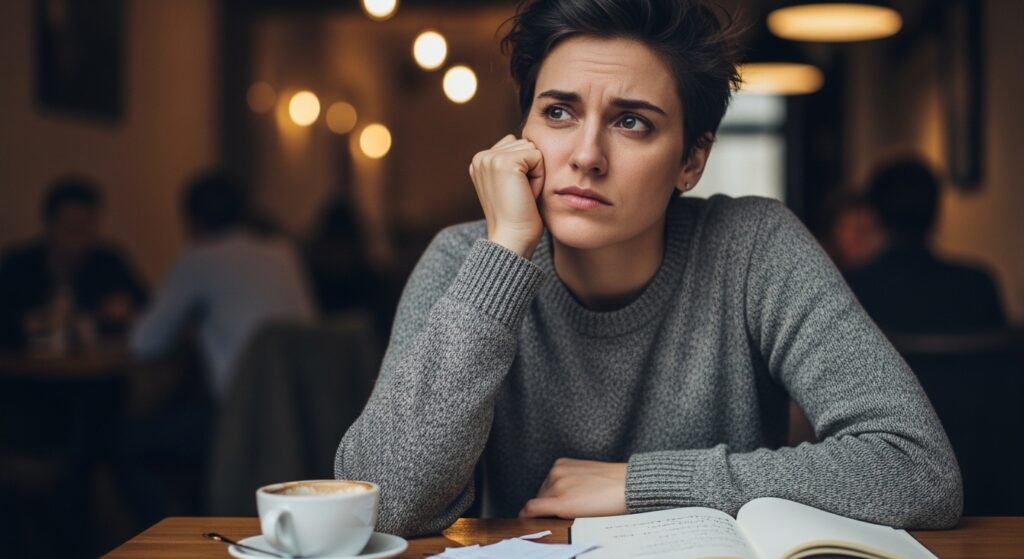 생각이 많은 사람의 특징 을 보여주는 여자